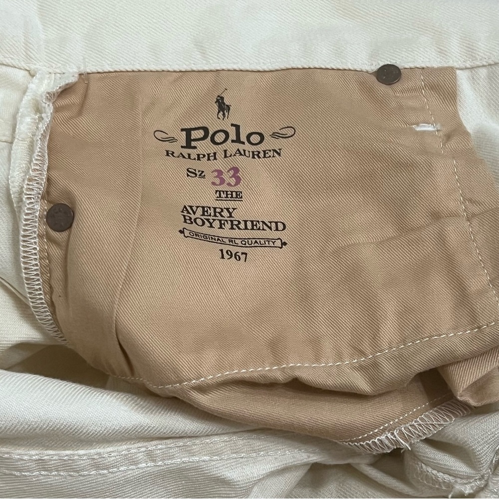 New Polo Ralph Lauren Avery Boyfriend Ivory‎ Wash Patchwork Jeans - Picture 11 of 14